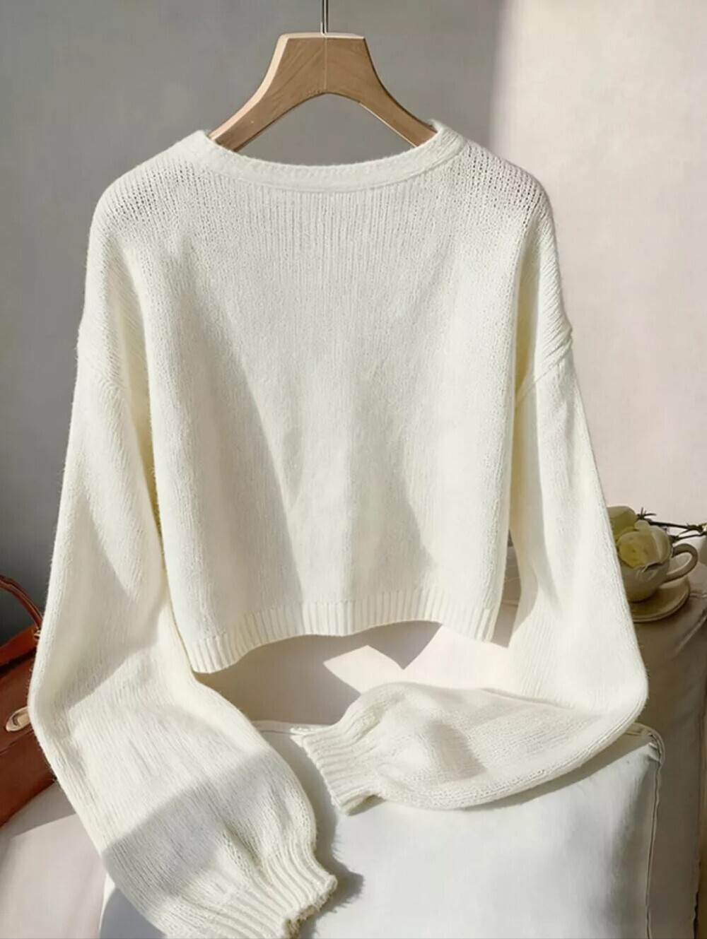 Floral Applique Boat Neck Sweatshirt - Picture 3 of 9